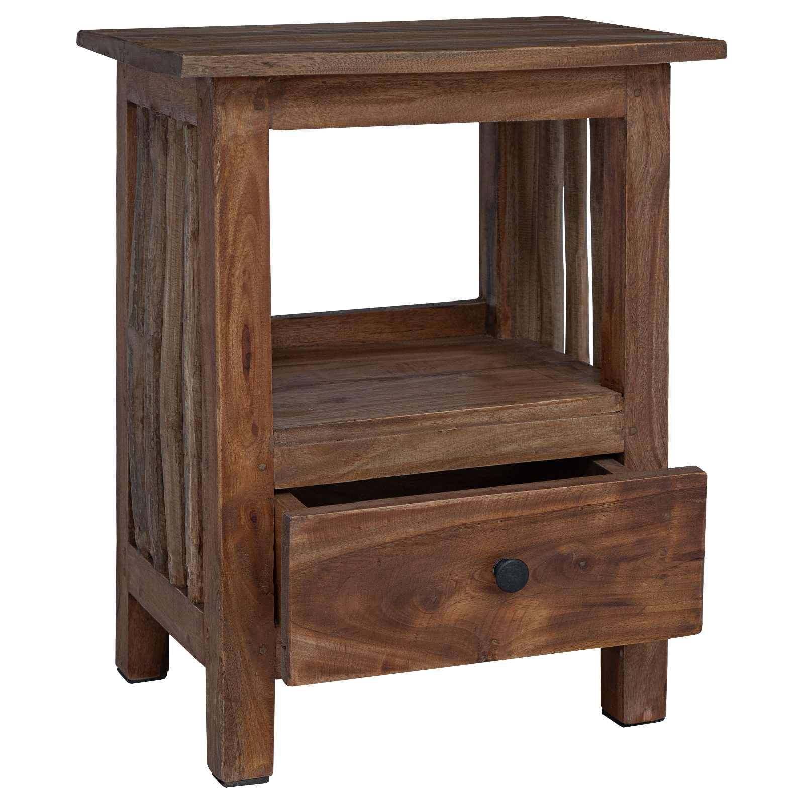 vidaXL Nachttisch Braun 30 x 30 x 47 cm Massives upgecyceltes Holz