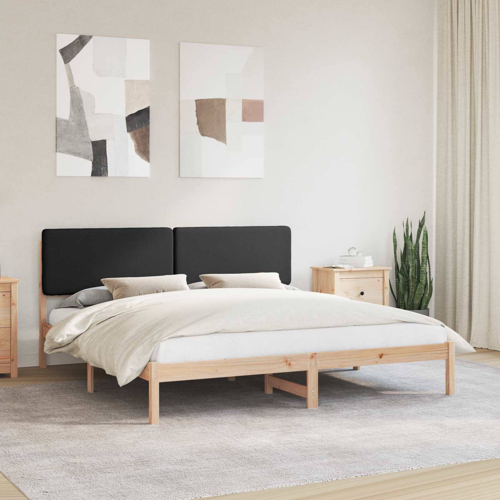 vidaXL Bettgestell mit gepolstertem Kopfteil Schwarz 180 x 200 cm