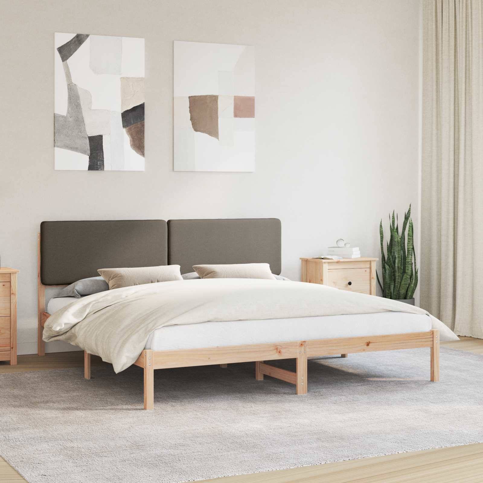 vidaXL Bettgestell mit gepolstertem Kopfteil Taupe 180 x 200 cm