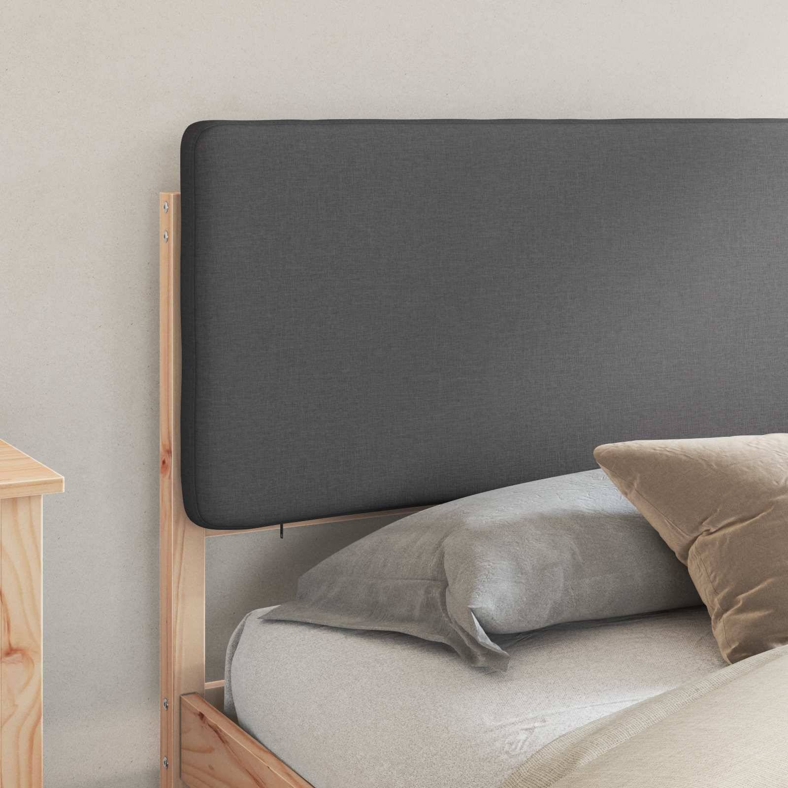vidaXL Bettgestell mit gepolstertem Kopfteil Dunkelgrau 180 x 200 cm