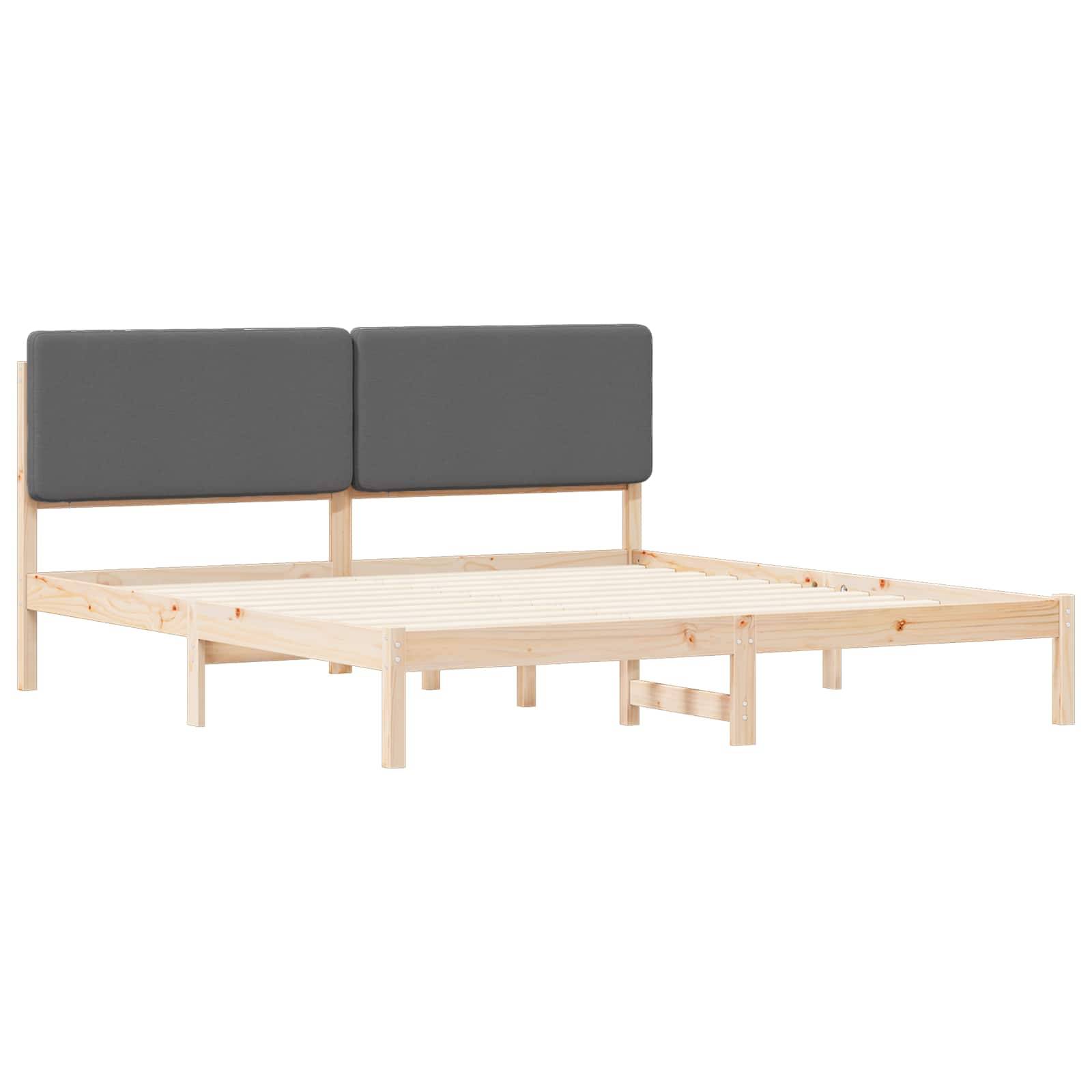 vidaXL Bettgestell mit gepolstertem Kopfteil Dunkelgrau 180 x 200 cm