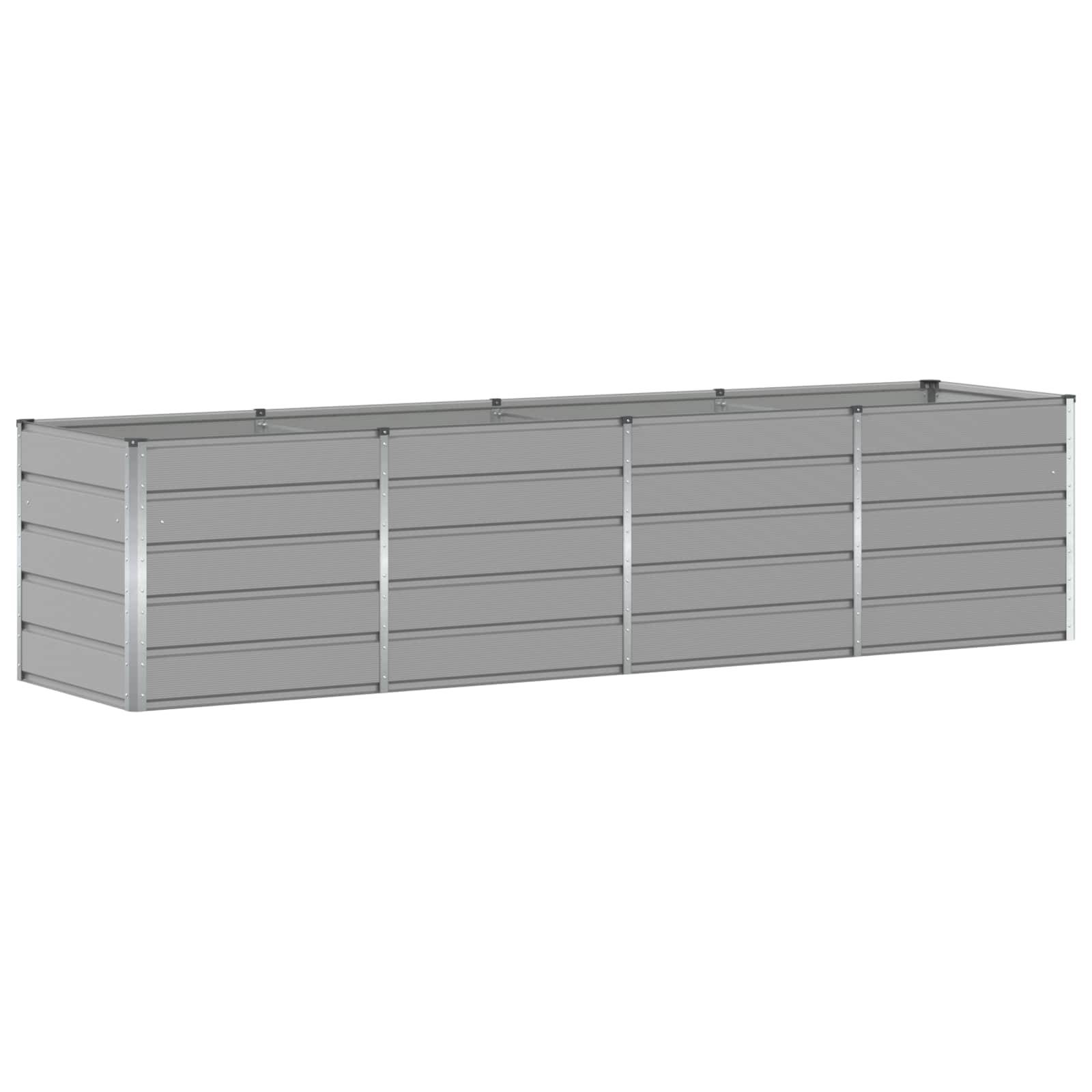 vidaXL Pflanzkübel Hellgrau 320 x 80 x 75 cm Stahl