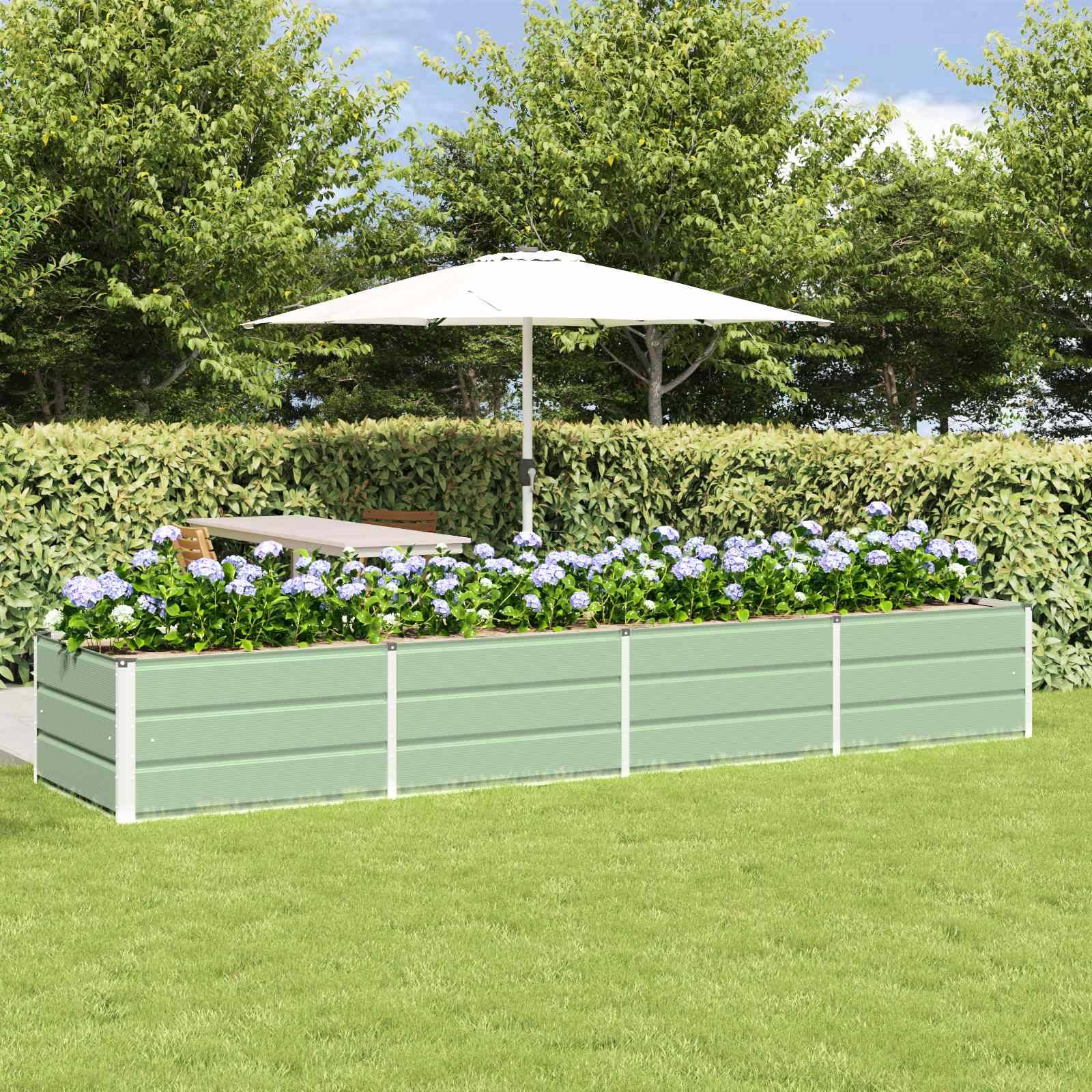 vidaXL Pflanzkübel Grün 320 x 80 x 45 cm Stahl