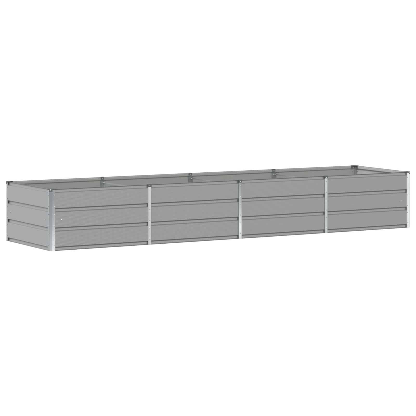 vidaXL Pflanzkübel Hellgrau 320 x 80 x 45 cm Stahl