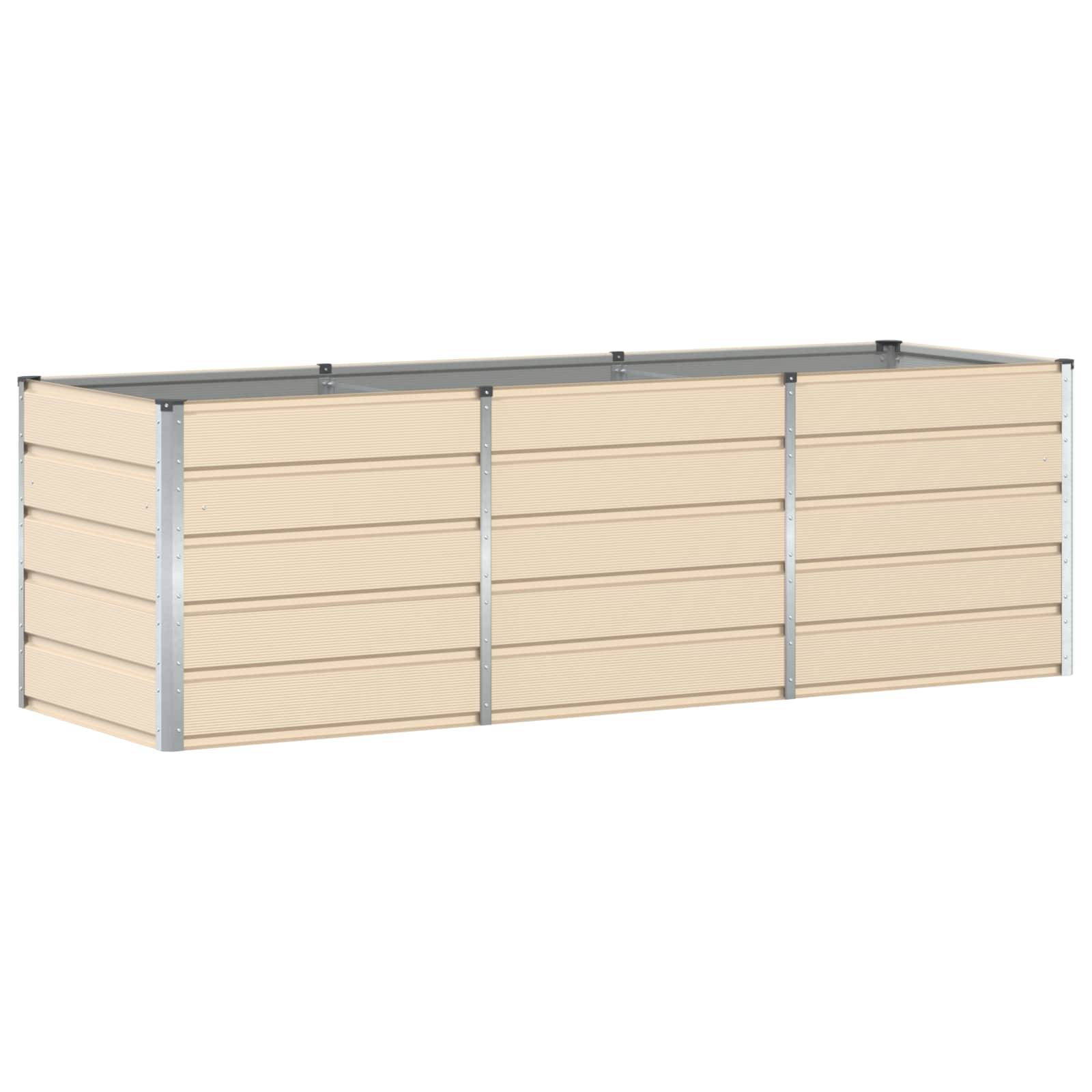 vidaXL Pflanzkübel Elfenbein 240 x 80 x 75 cm Stahl