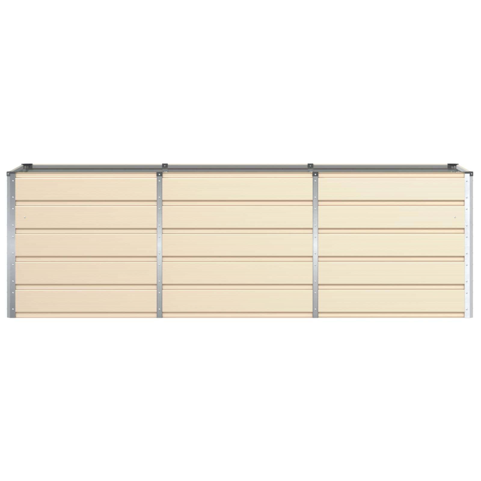 Holzkiste mit Metallverstärkungen, bestehend aus drei vertikalen Abschnitten und horizontalen Latten, vor einem einfachen Hintergrund.