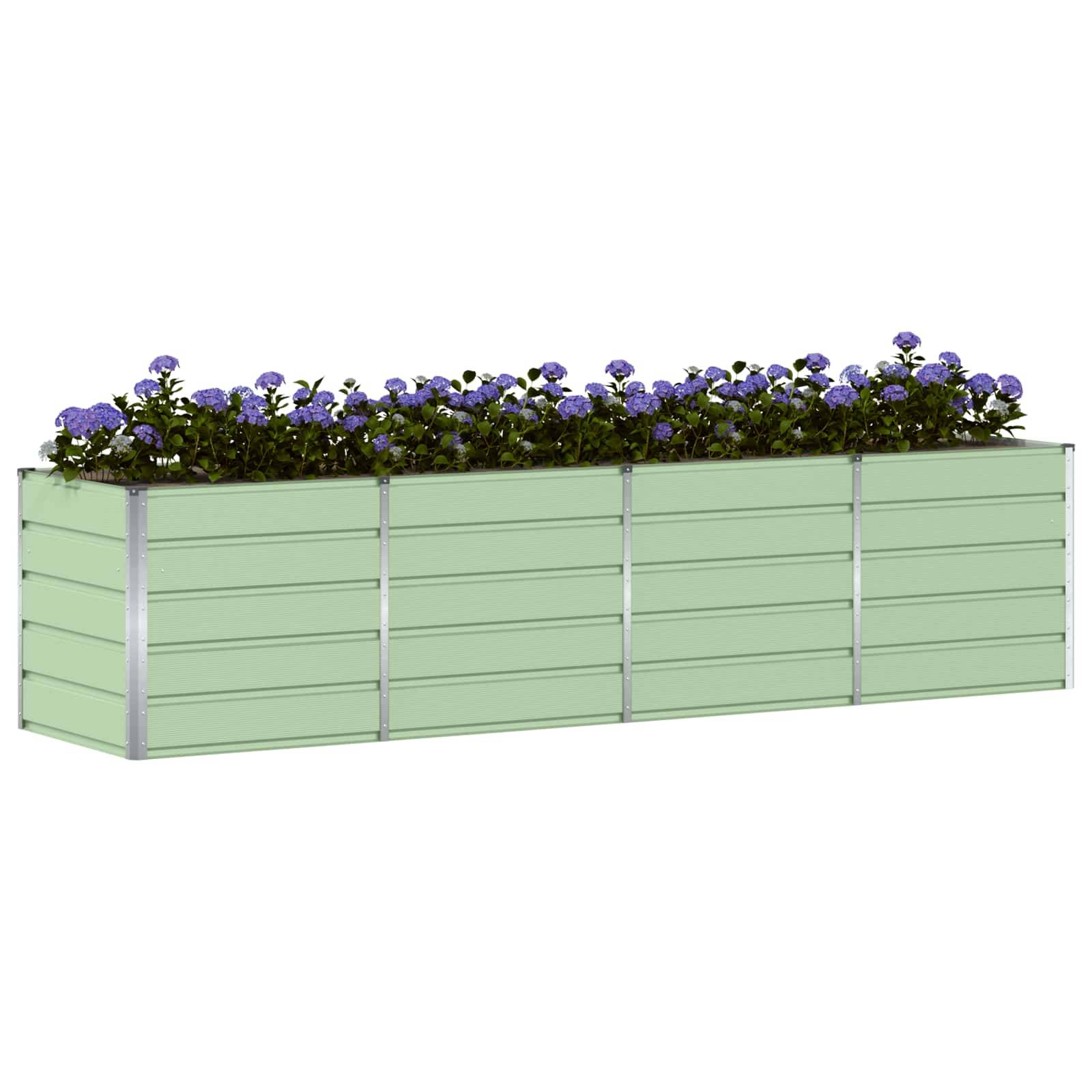 vidaXL Pflanzkübel Grün 320 x 80 x 75 cm Stahl