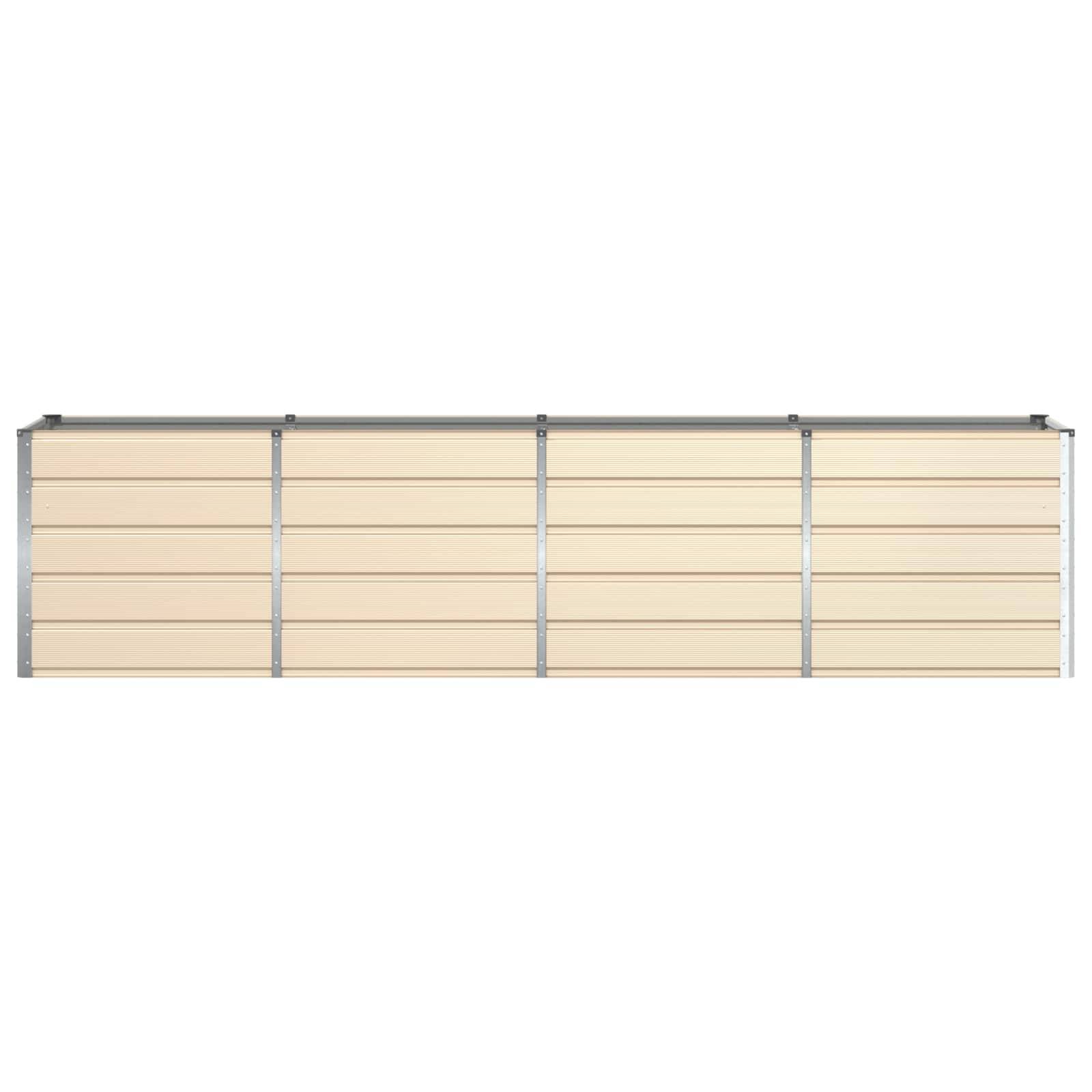 vidaXL Pflanzkübel Elfenbein 320 x 80 x 75 cm Stahl
