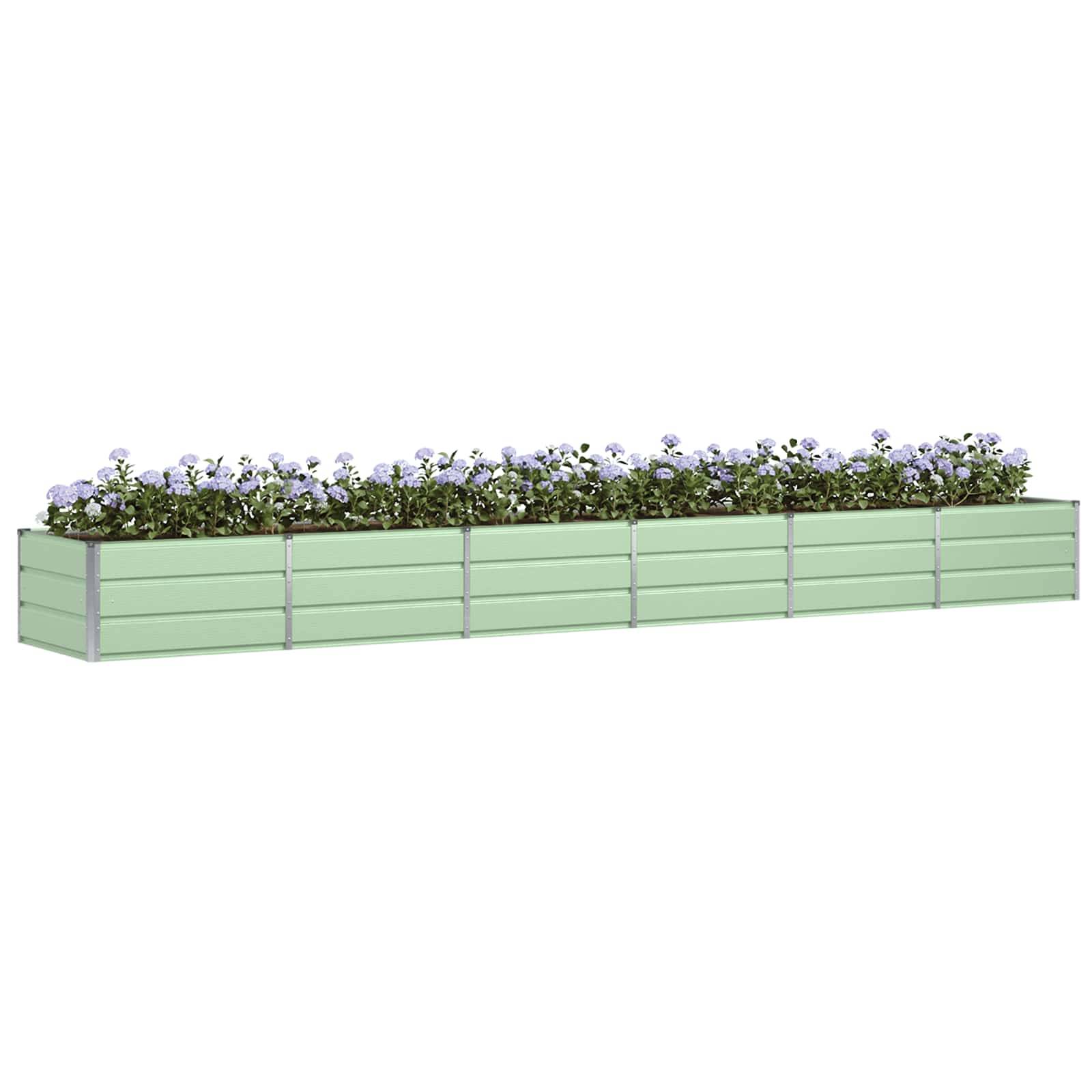 vidaXL Pflanzkübel Grün 480 x 80 x 45 cm Stahl