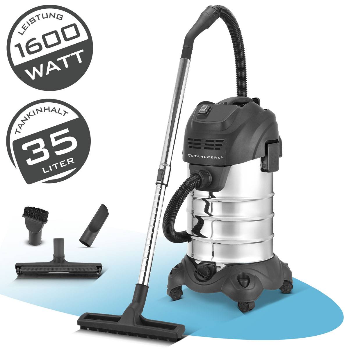 „Totalwerk 1600-Watt-Nass- und Trockensauger mit 35-Liter-Behälter