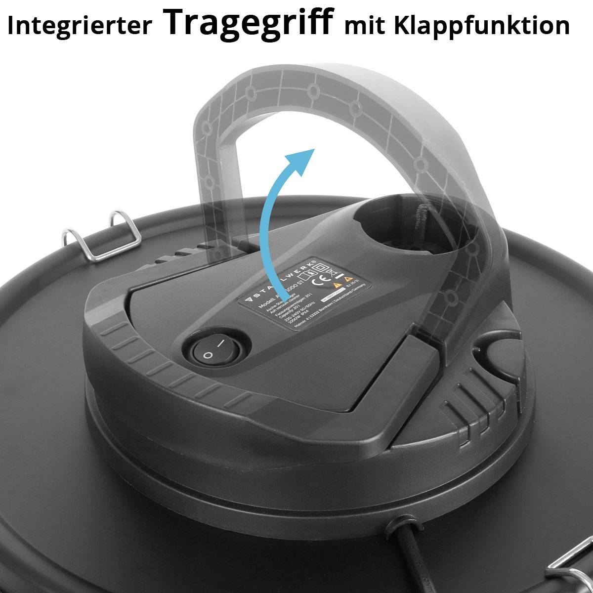 Integrierter Tragegriff mit Klappfunktion