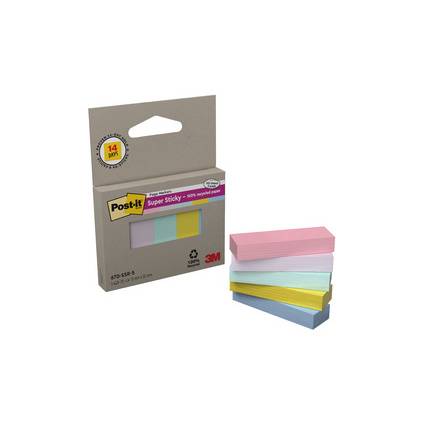 Post-it Super Sticky Page Marker Pastell, 15 x 50 mm