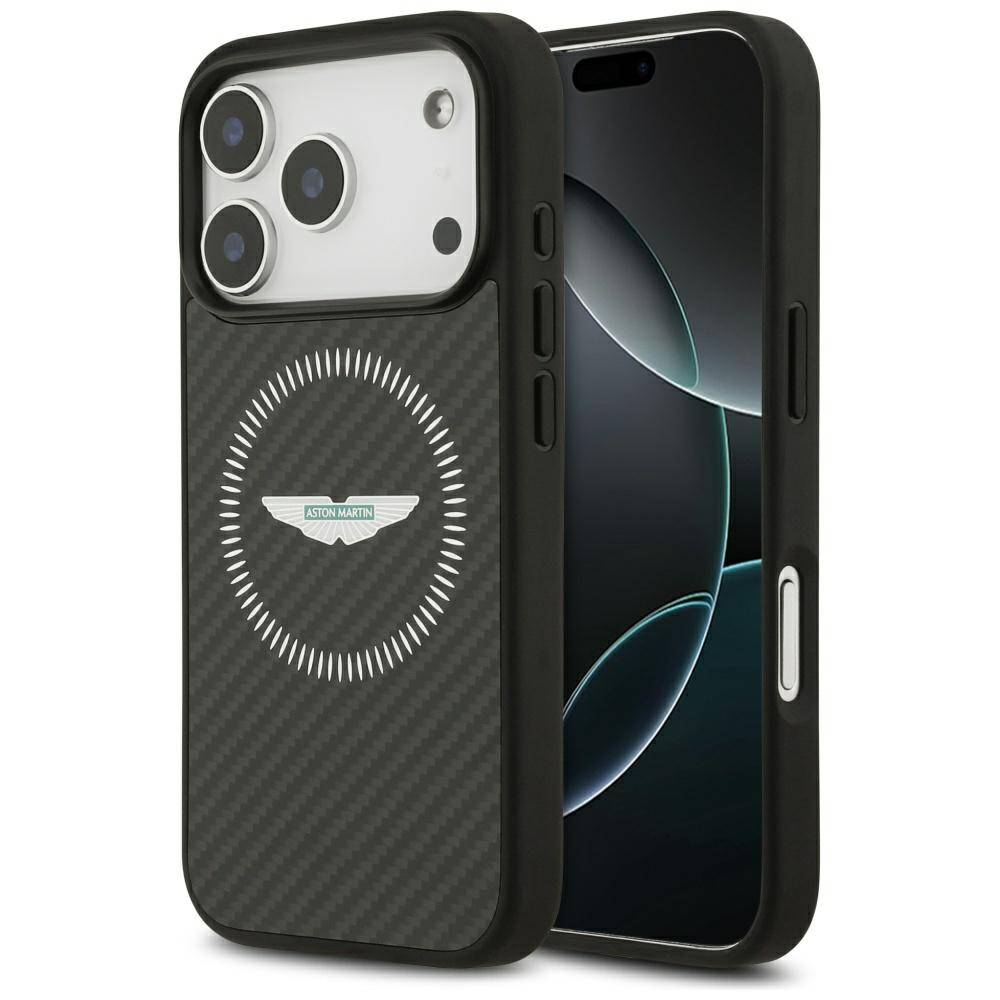 Hülle Case iPhone 17 Pro Aston Martin MagSafe Kevlar schwarz Logo