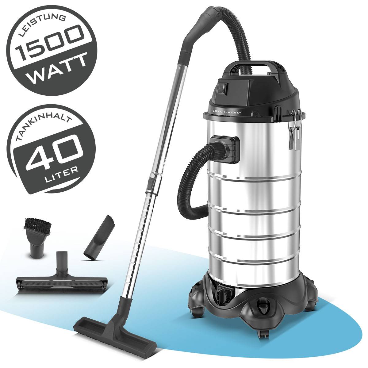STAHLWERK VCL-1500 ST Nass- und Trockensauger mit 1500 Watt 40 Liter