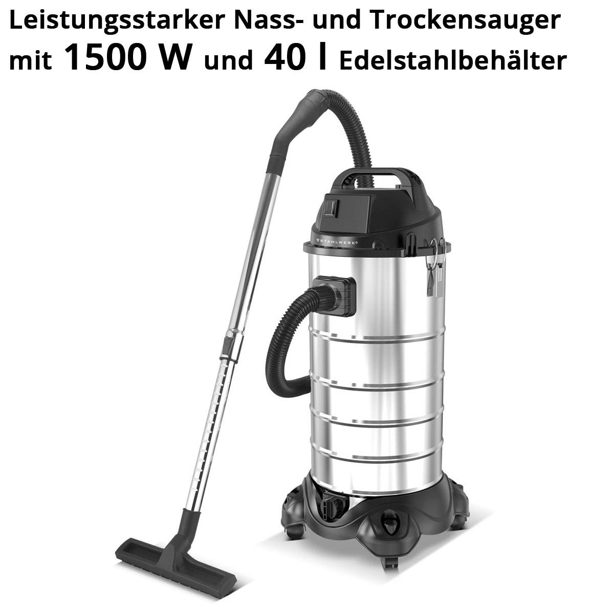 STAHLWERK VCL-1500 ST Nass- und Trockensauger mit 1500 Watt 40 Liter