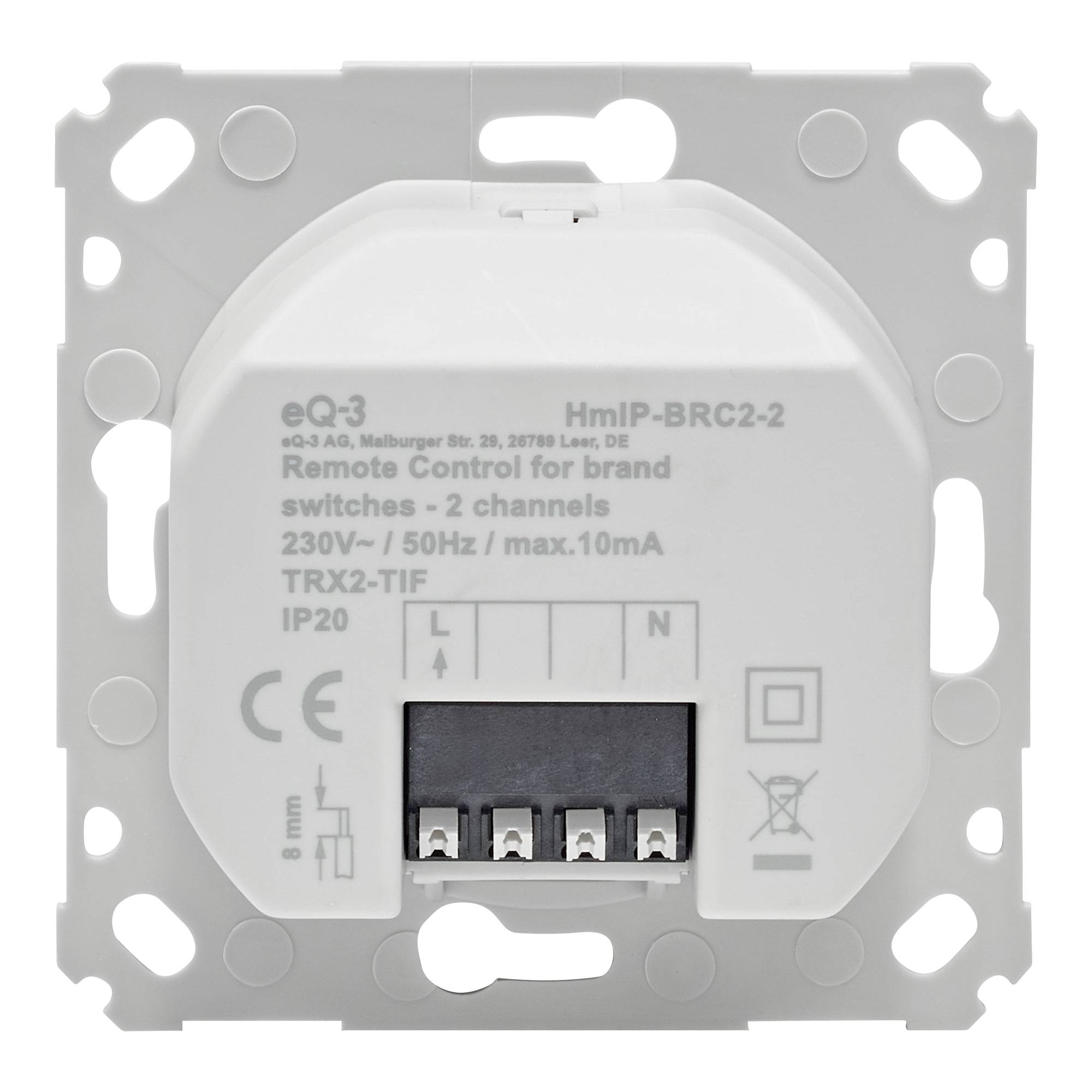 HOMEMATIC IP 161839A0, Wandtaster für Markenschalter, 2-fach