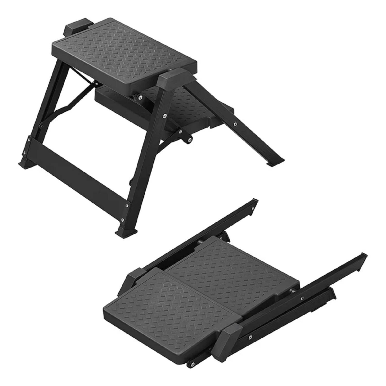 Doppeltritt Aluminium klappbar schwarz Steighilfe rutschfest