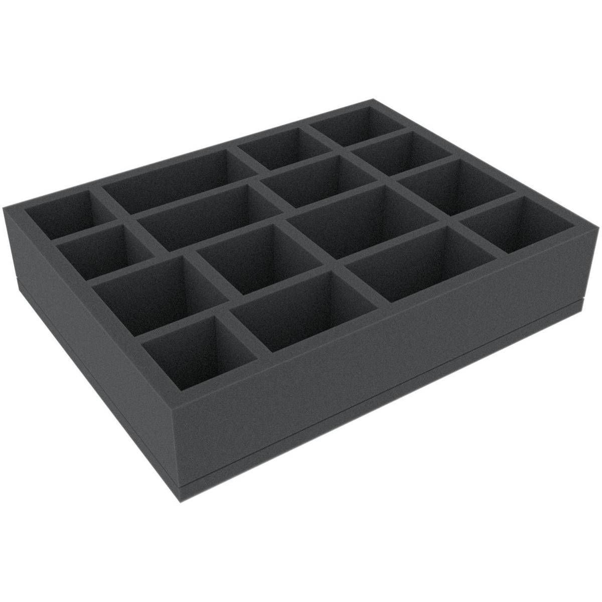 DQMFKM060BO - DQMFKM060BO 280 mm x 215 mm x 60 mm Schaumstoffeinlage für Brettspiele mit 16 Fächern