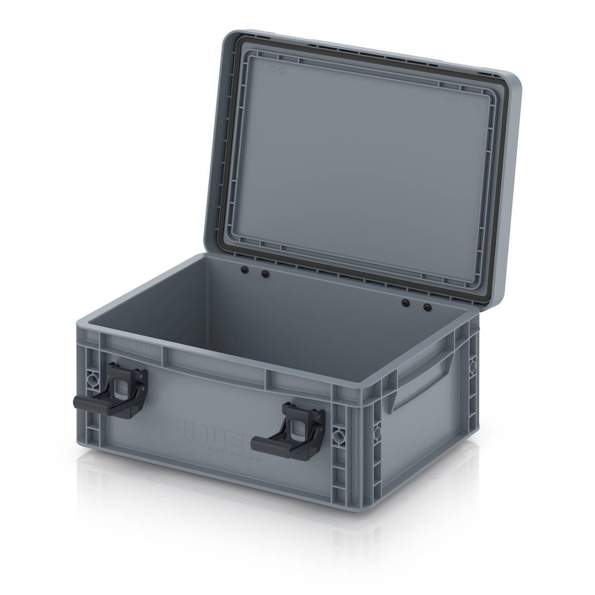 DDEB165PRO - DDEB165PRO Eurobehälter / Euro Box mit Scharnierdeckel, staubdicht & spritzwassergeschützt