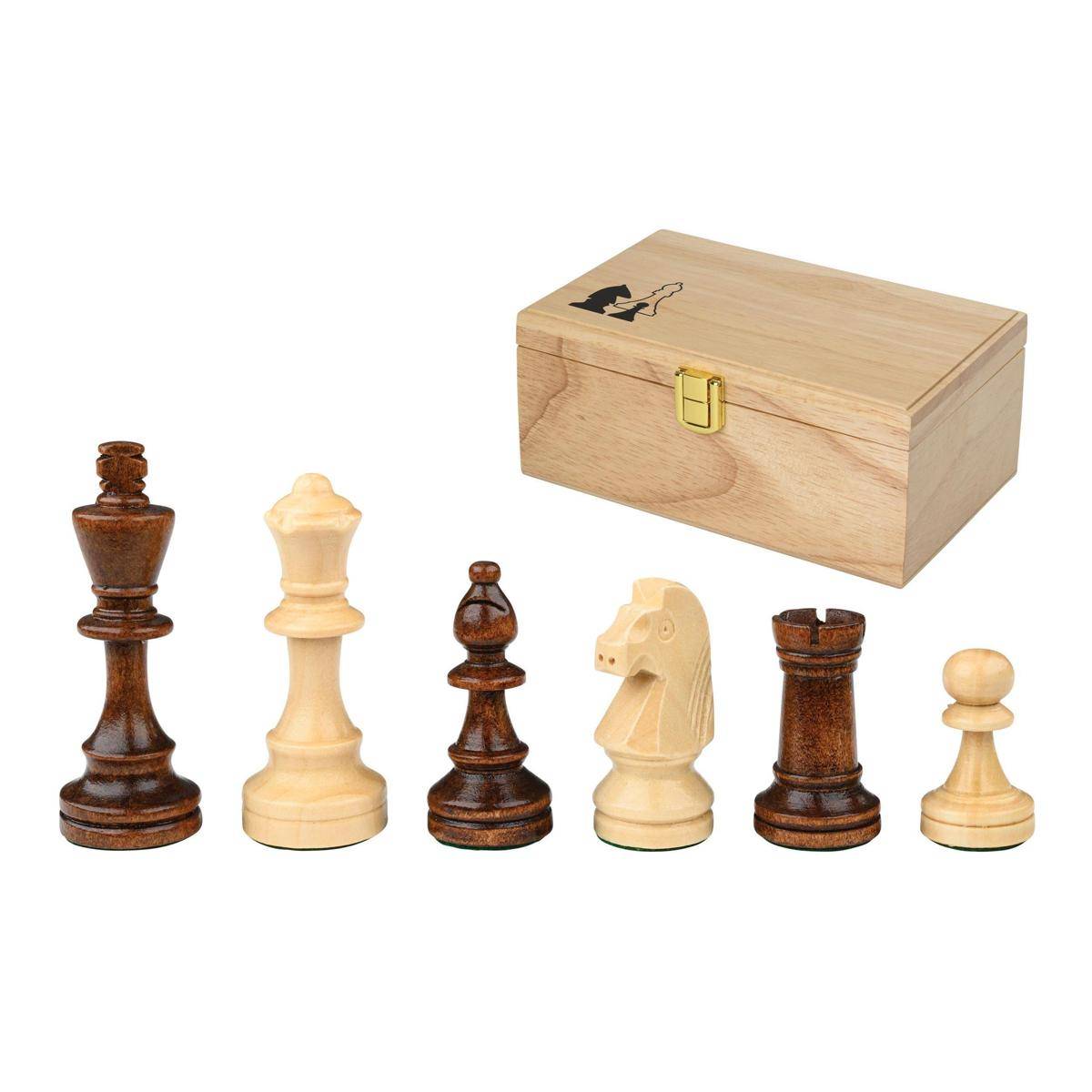 Schachfiguren Richard, Königshöhe 76 mm, in Holzbox