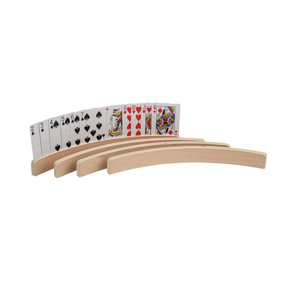 Spielkartenhalter aus Holz, 4er Set, ohne Spielkarten, 35 cm, FSC 100%