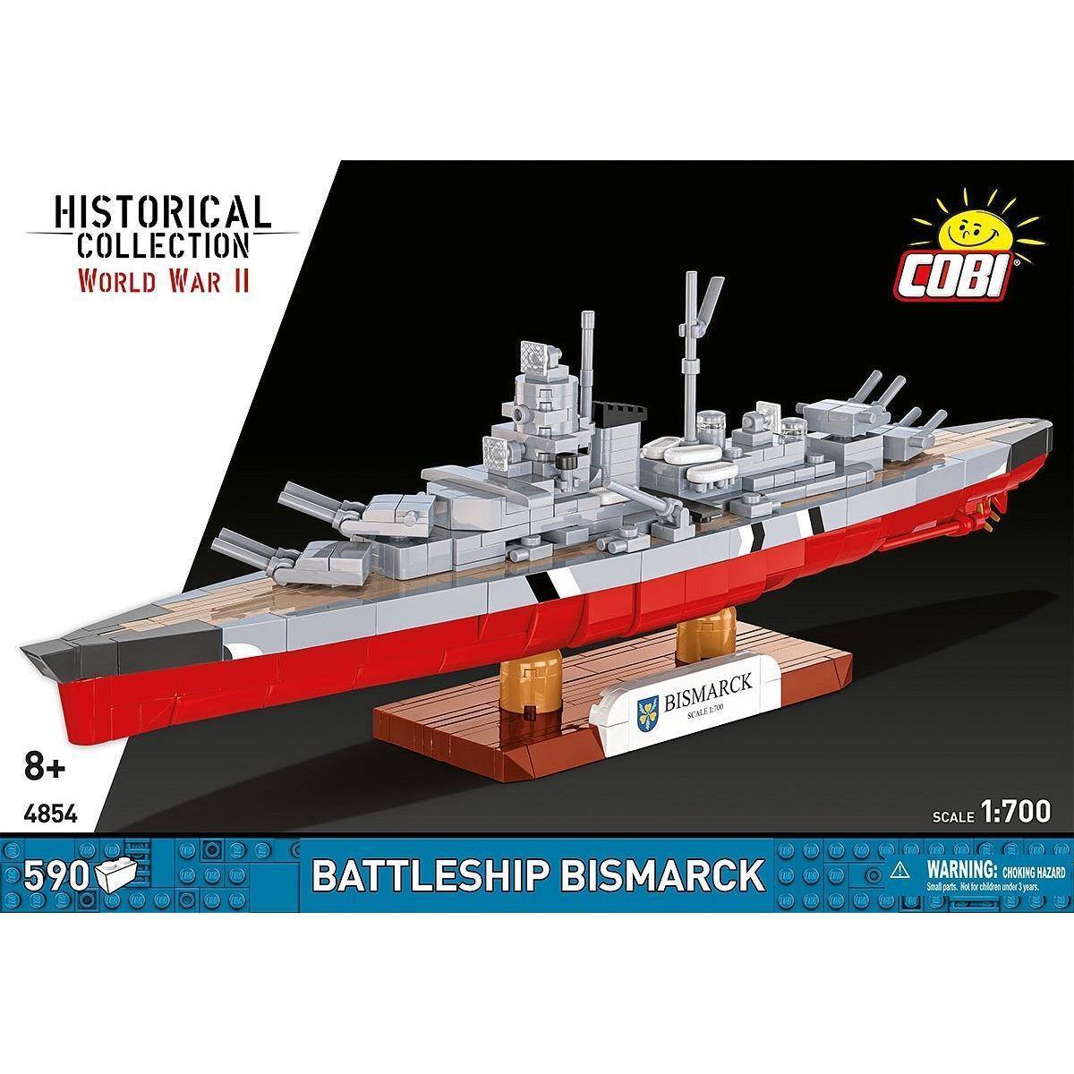 Ein Modellbausatz zum Bau des Schlachtschiffs Bismarck aus dem Zweiten Weltkrieg, mit der Bezeichnung „Historical Collection