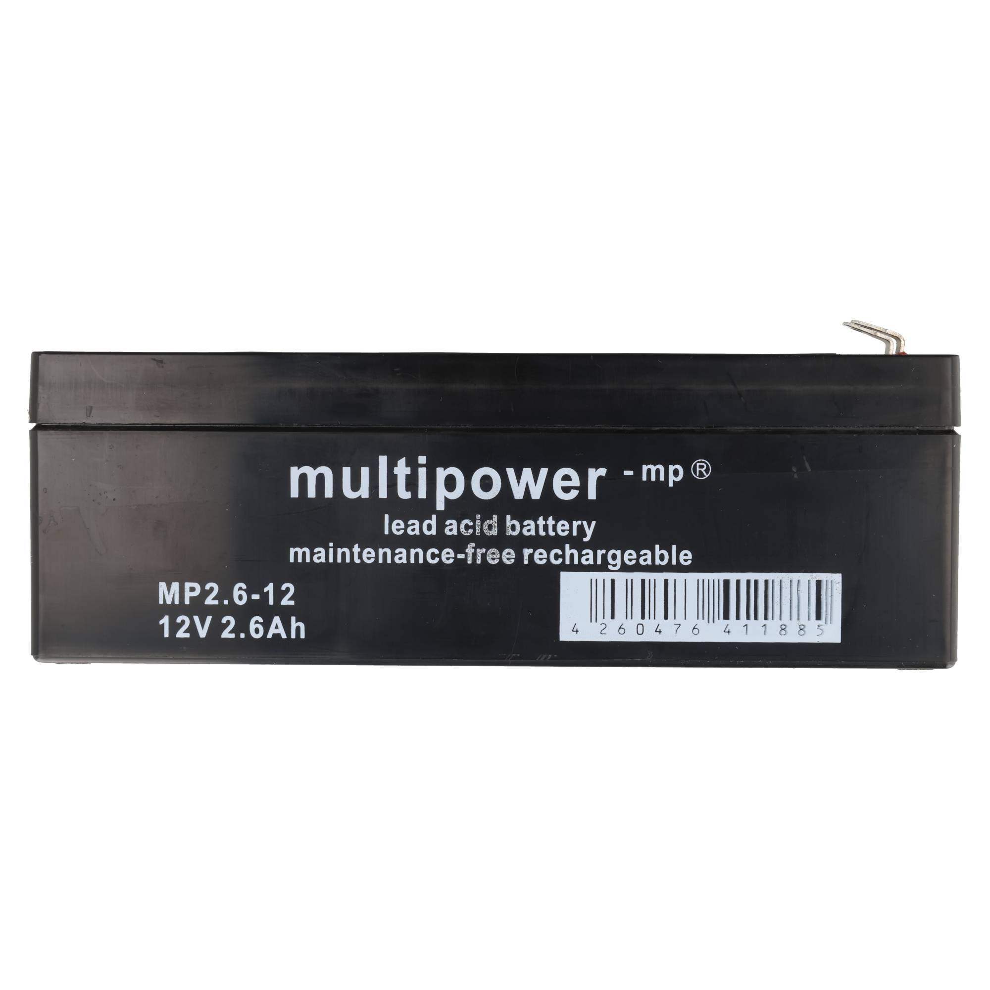 AKKUmed Blei Akku passend für Esaote EKG P8000 Power - 12 V 2600 mAh 178x34x60 mm