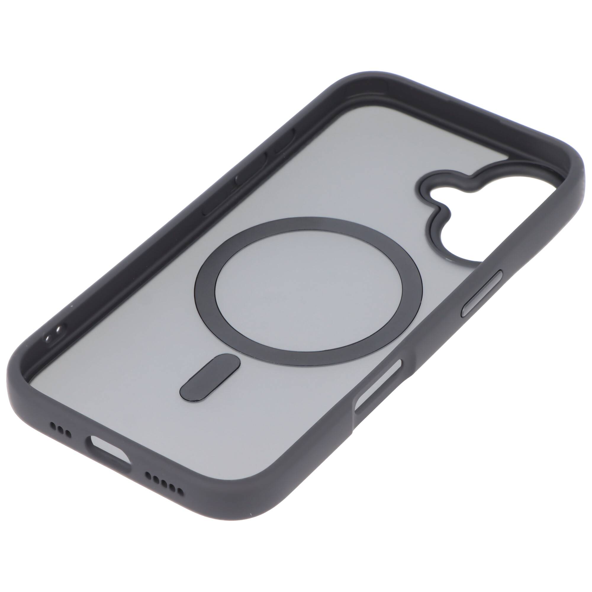 Hülle passend für Apple iPhone 16 - schwarz transparent MagSafe Wireless Charging