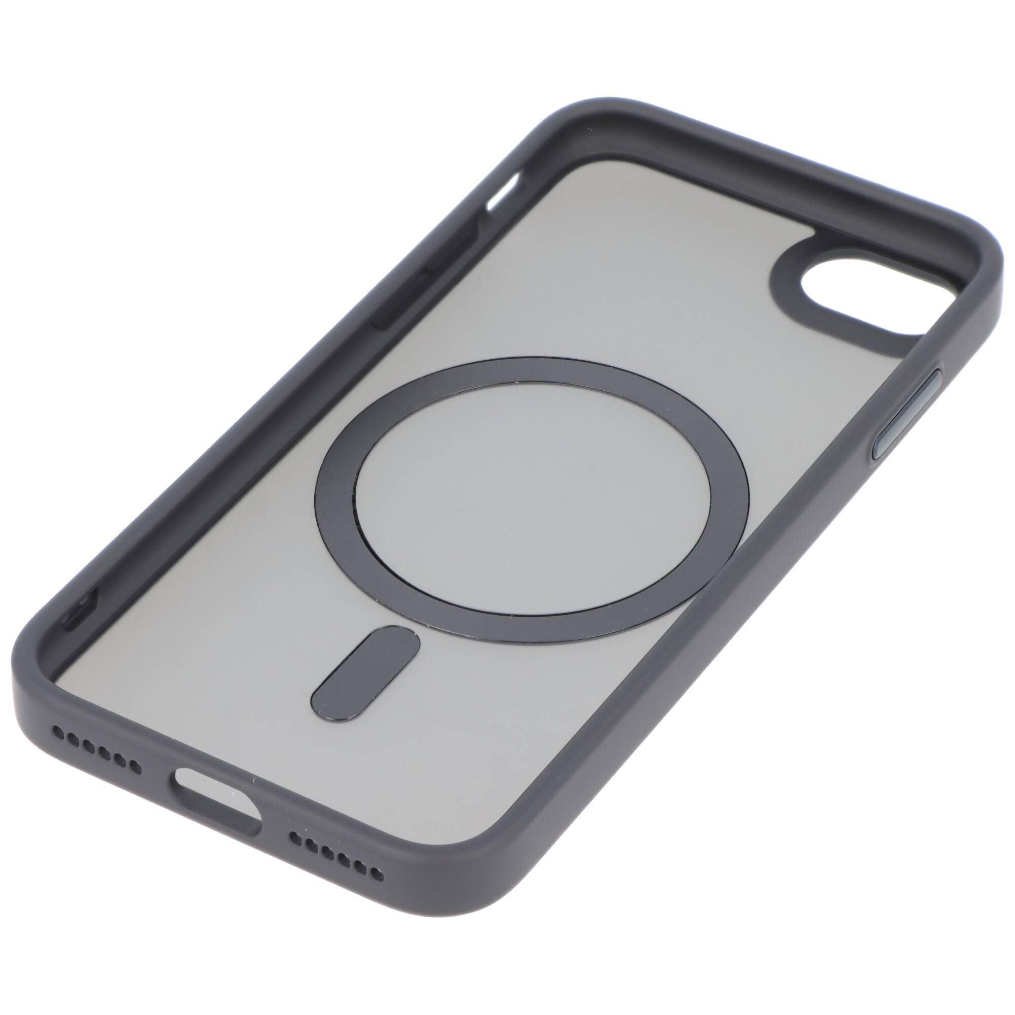 Hülle passend für Apple iPhone SE3 - schwarz transparent MagSafe Wireless Charging