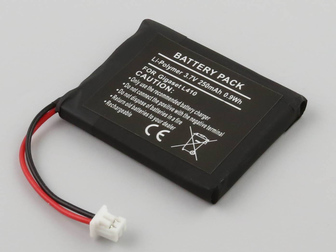 Akku passend für Gigaset L410, Li-Polymer, 3,7V, 250mAh, 0,9Wh
