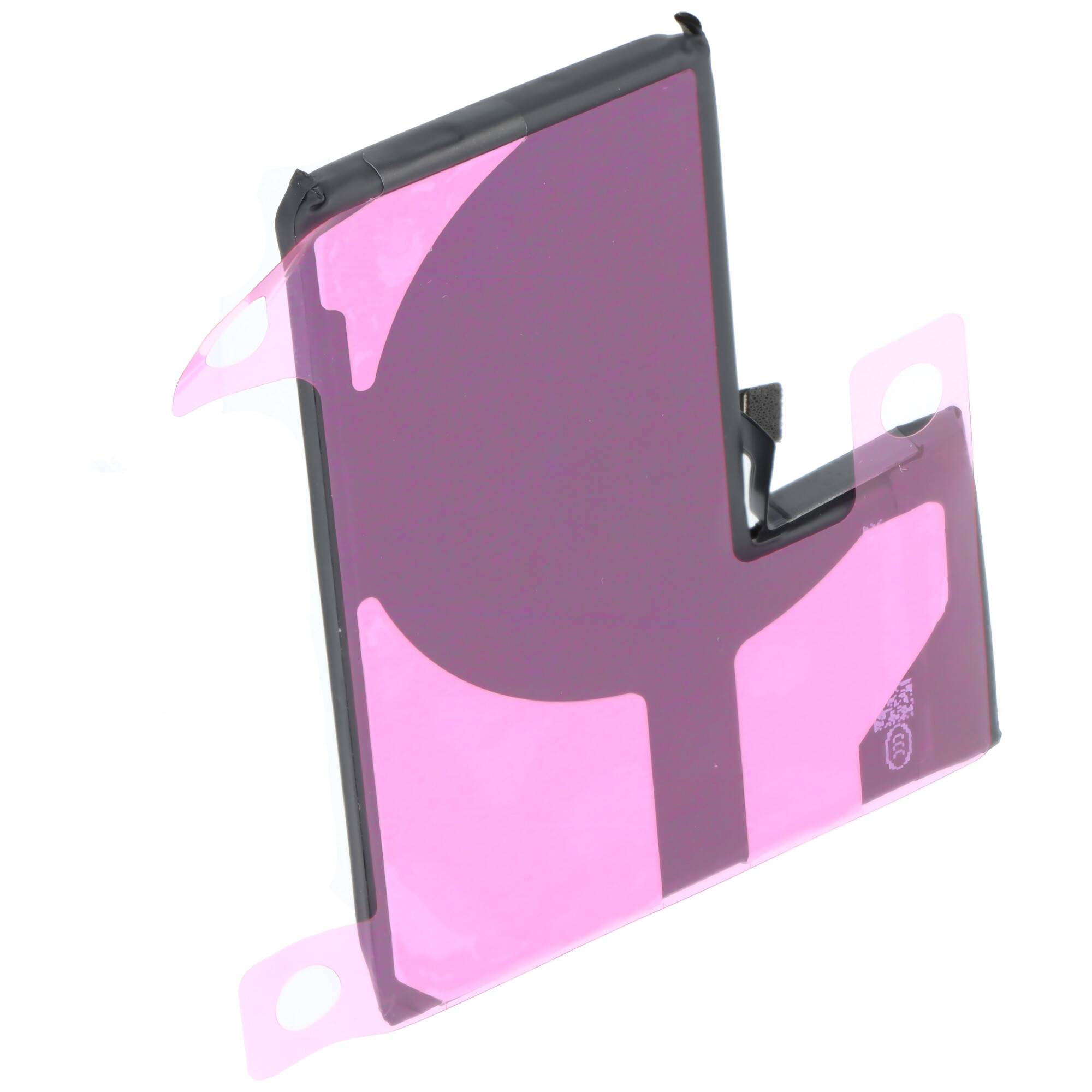 Ein rosa Batterieklebstoff zum Befestigen der Batterie in einem elektronischen Gerät, mit Laschen zum einfachen Entfernen und Einbau.