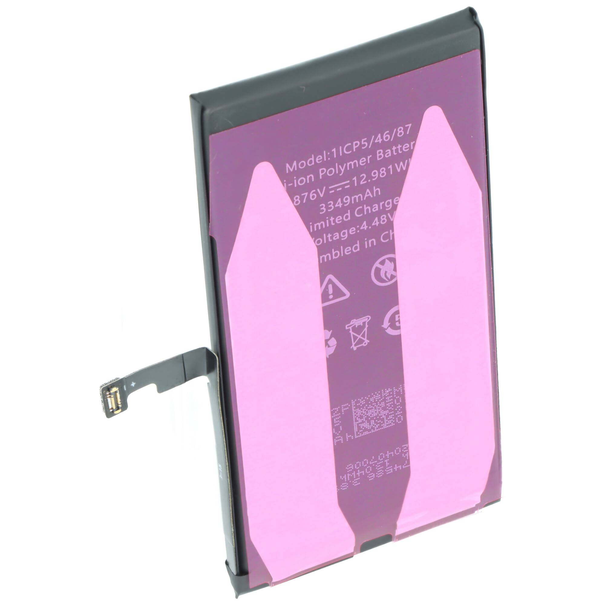 Akku passend für Apple iPhone 15, Li-Polymer, 3,87V, 3349mAh, 12,98Wh, ohne Werkzeug