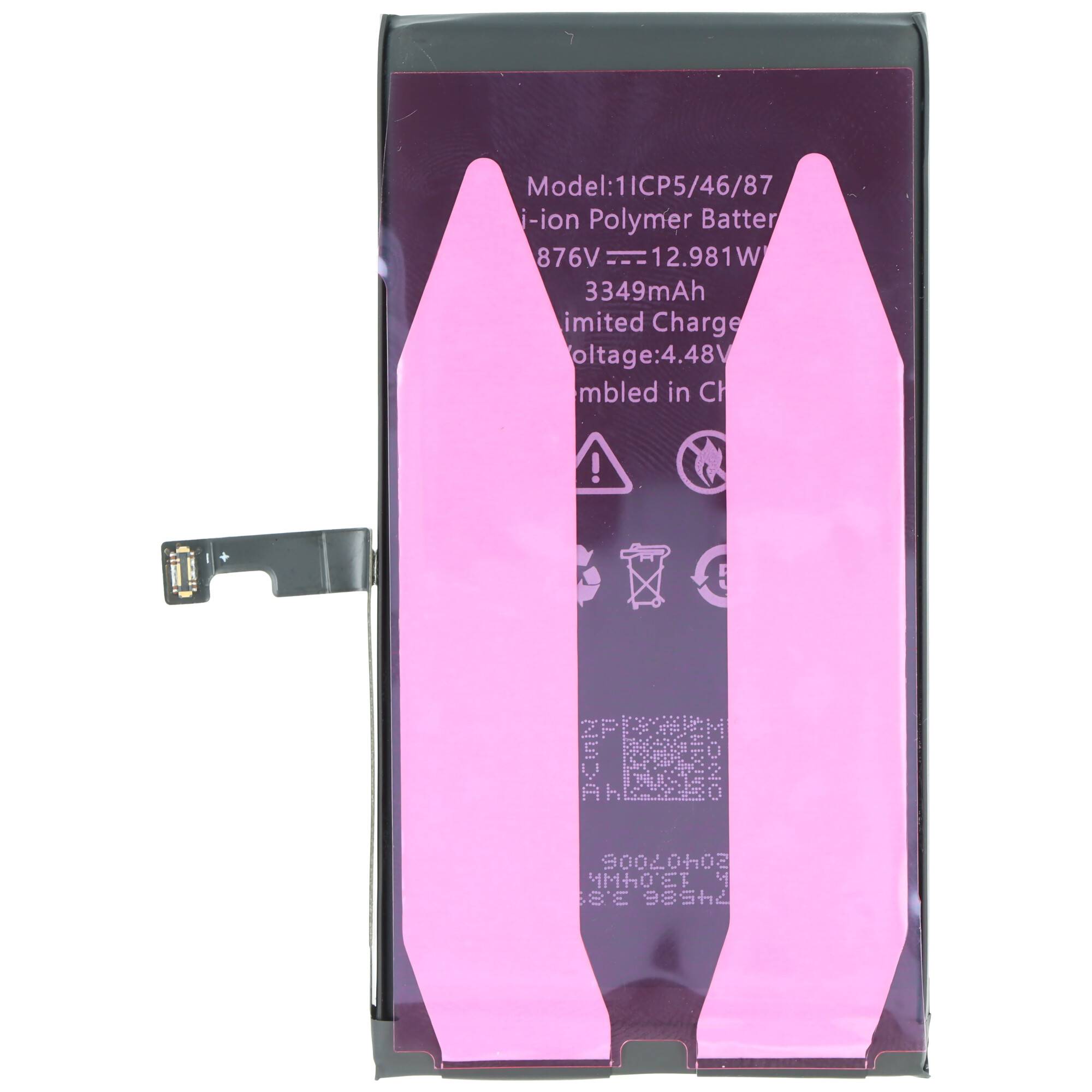 Akku passend für Apple iPhone 15, Li-Polymer, 3,87V, 3349mAh, 12,98Wh, ohne Werkzeug