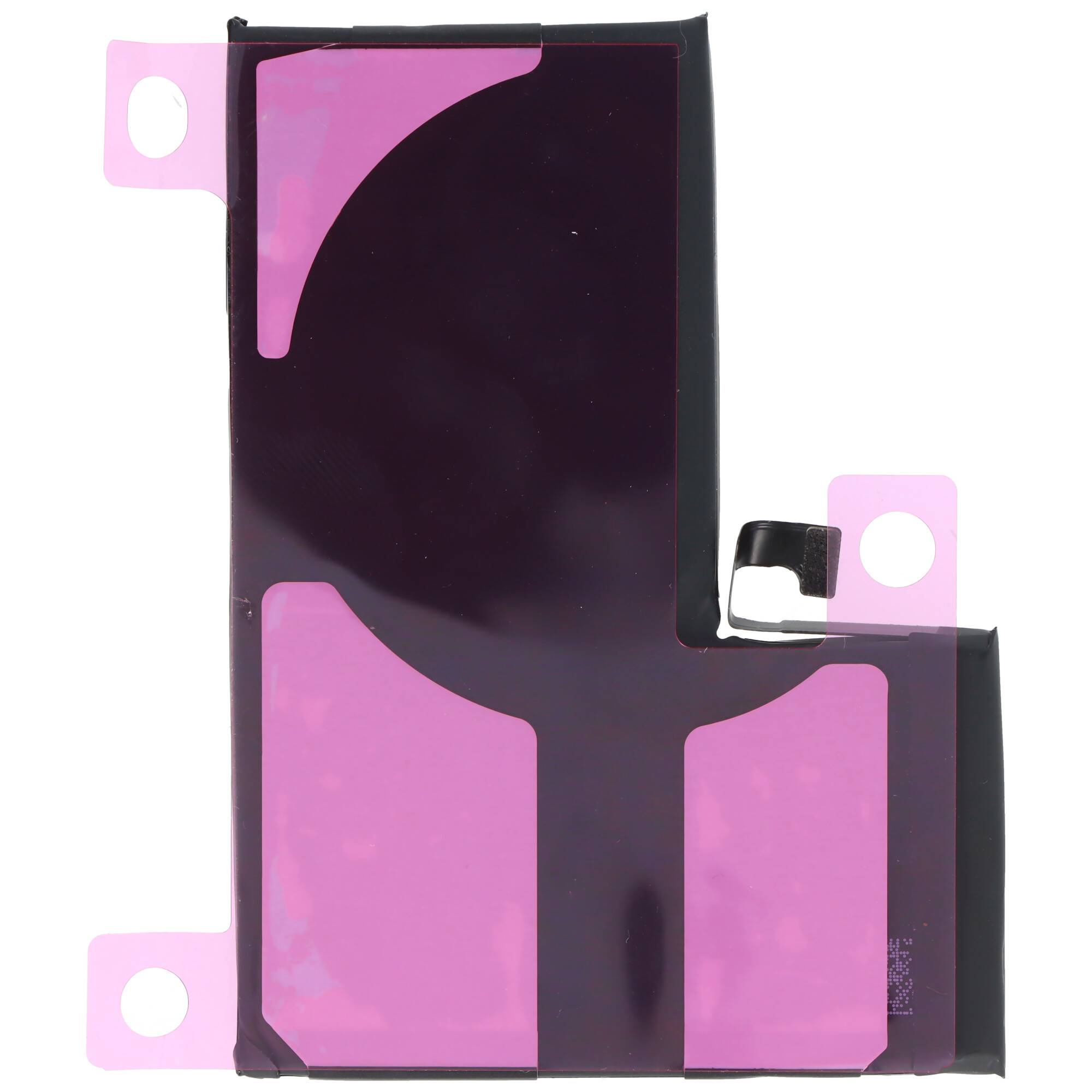 Rechteckiges schwarzes Klebeband mit rosa Laschen, entwickelt zum Befestigen von Komponenten in elektronischen Geräten.