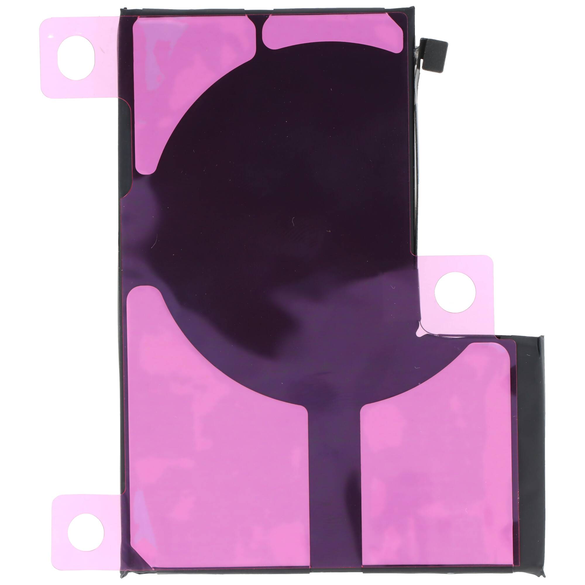 Violettes Klebestreifen zur Befestigung von internen Komponenten, mit mehreren Laschen für einfache Ausrichtung und Platzierung innerhalb eines Geräts.