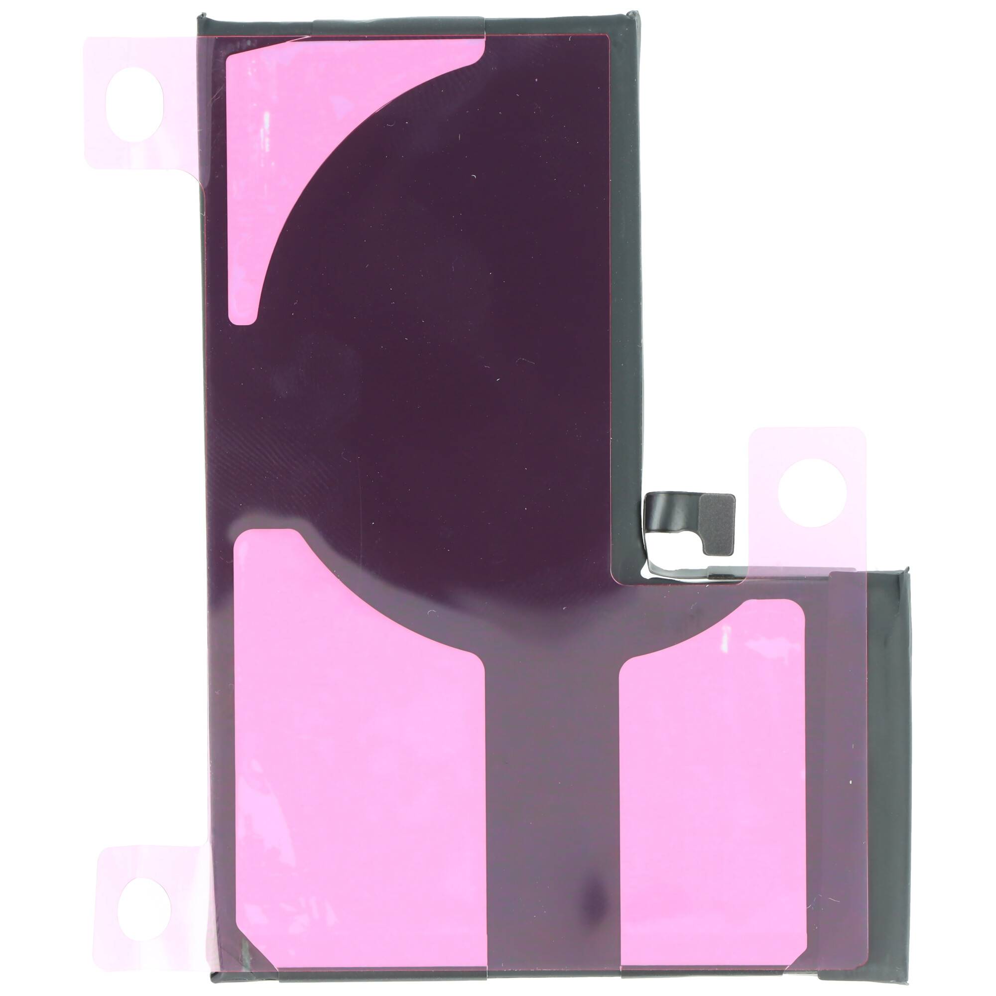 Rosa und schwarzes geometrisches Muster mit rechteckiger Form und gebogenen Abschnitten.