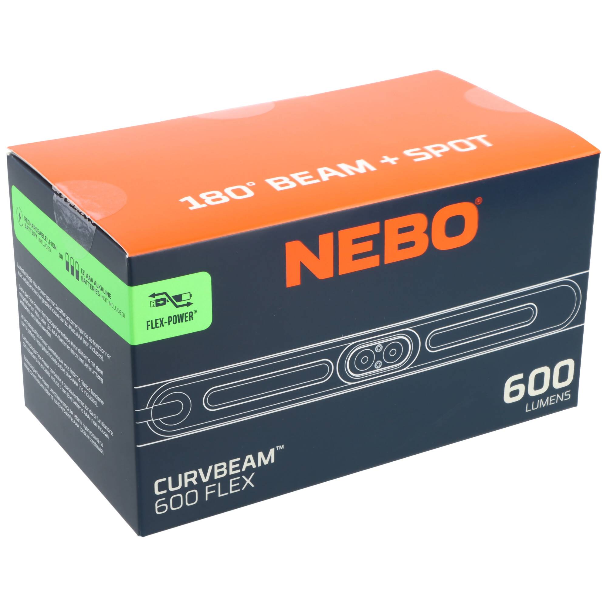 Nebo CurvBeam 600 Flex NEB‑0021‑G mit max. 600 Lumen und fast 100 Metern Reichweite