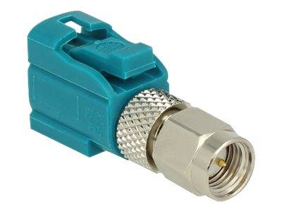 Blauer F-Stecker: Koaxialkabeladapter mit strukturierter Griffoberfläche und Metallgewinde für sichere Befestigung an kompatiblen Geräten.
