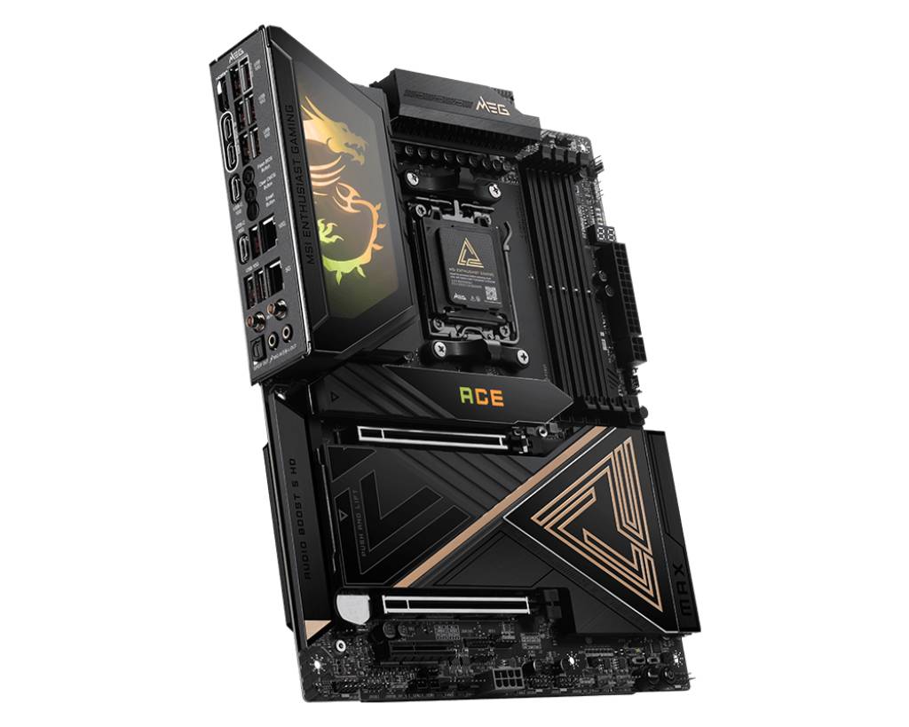 MSI MEG X870E ACE MAX, AMD, Sockel AM5, AMD Ryzen 7000 Series, AMD Ryzen 8000 Series, AMD Ryzen 9000 Series, Sockel AM5, DDR5-SDRAM, 256 GB