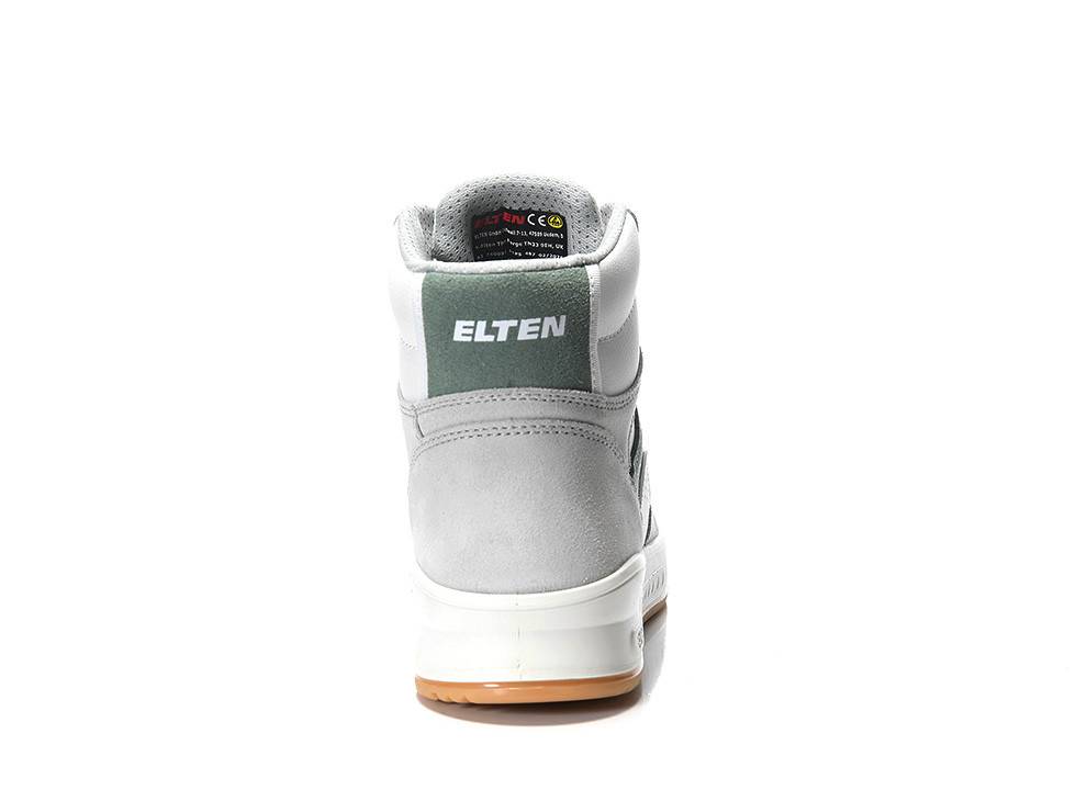 Aus grauer, grüner und weißer Farbe bestehendes High-Top-Schuh der Marke „ELTEN