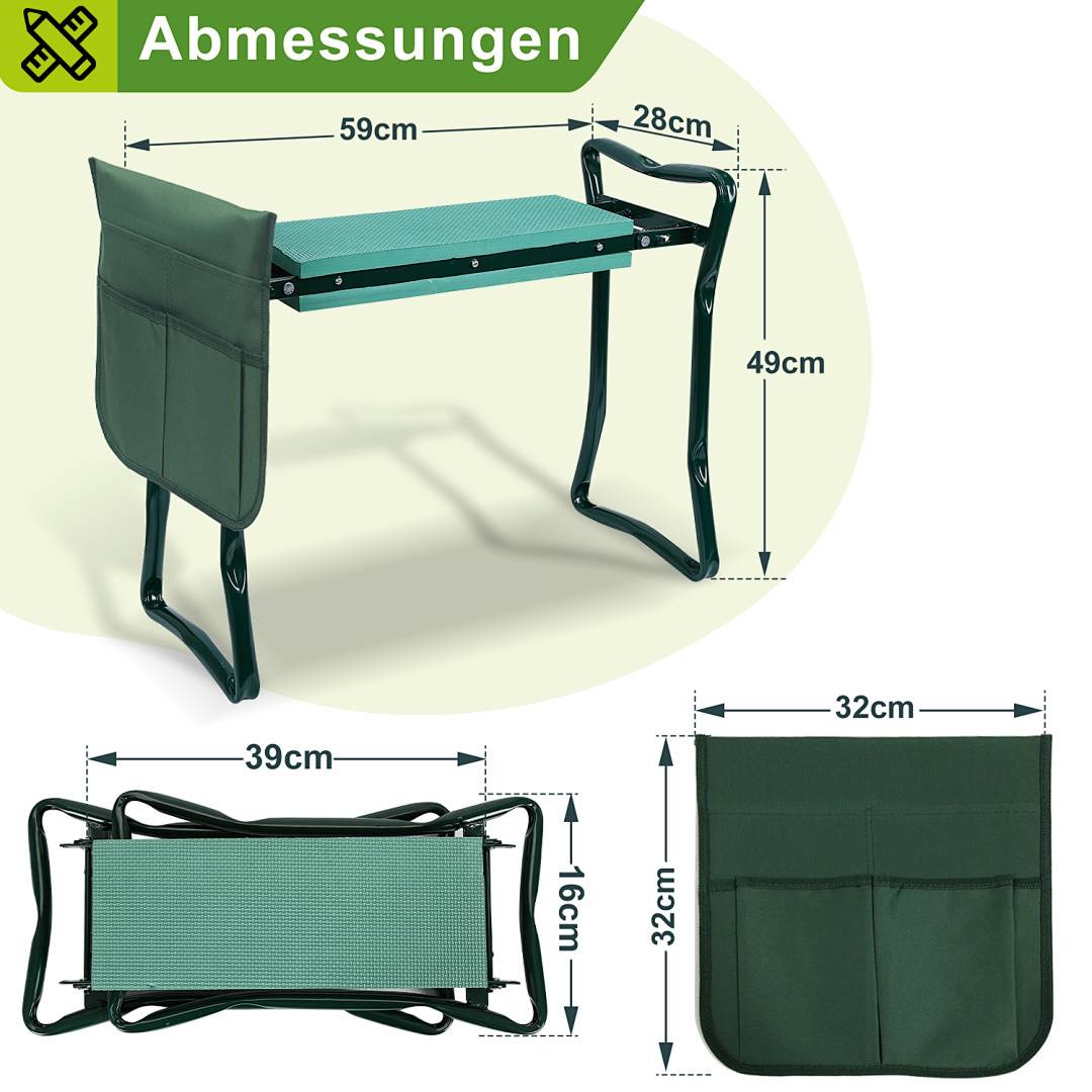 „Gartenkniebänkchen mit Kissen