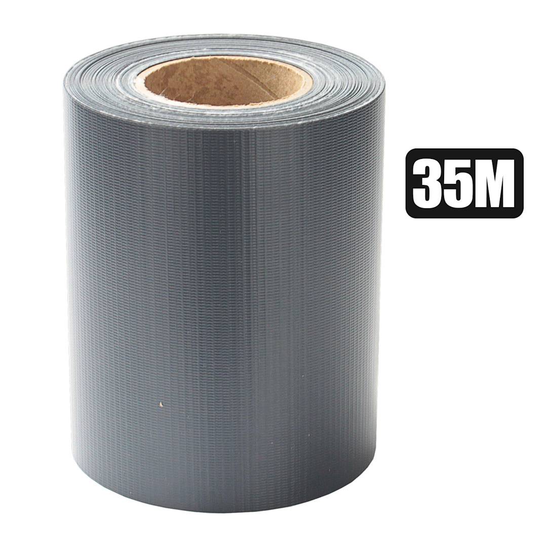 Eine große Rolle schwarzes Klebeband mit der Aufschrift „35M