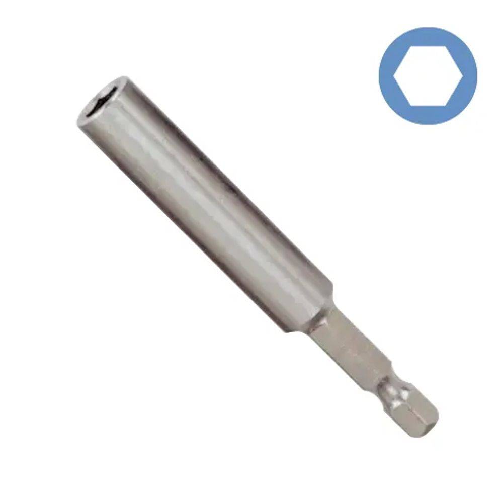 Ein magnetischer Nussaufsatz mit einem sechseckigen Logo in der oberen rechten Ecke.