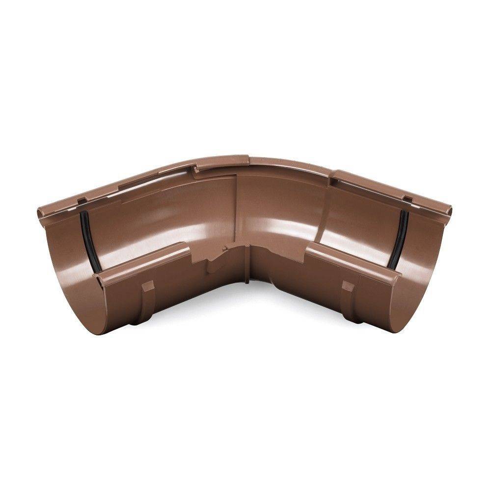 Dachrinne Außenecke verstellbar 120°-145° braun System 75 PVC