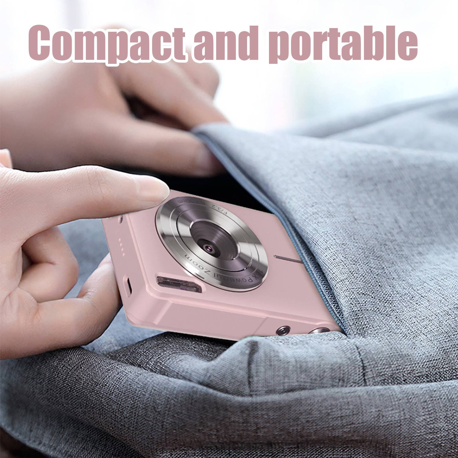 Eine kleine Kamera, beschrieben als „kompakt und tragbar