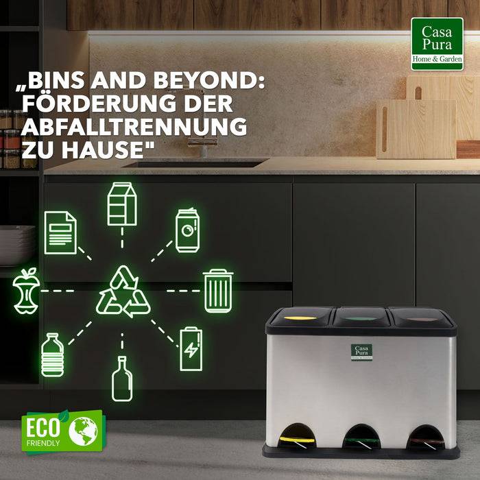 Recycling-Kampagnenbild mit dem Text „Förderung der Abfalltrennung zu Hause