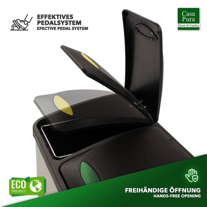 Mülleimer mit „effektivem Pedalsystem