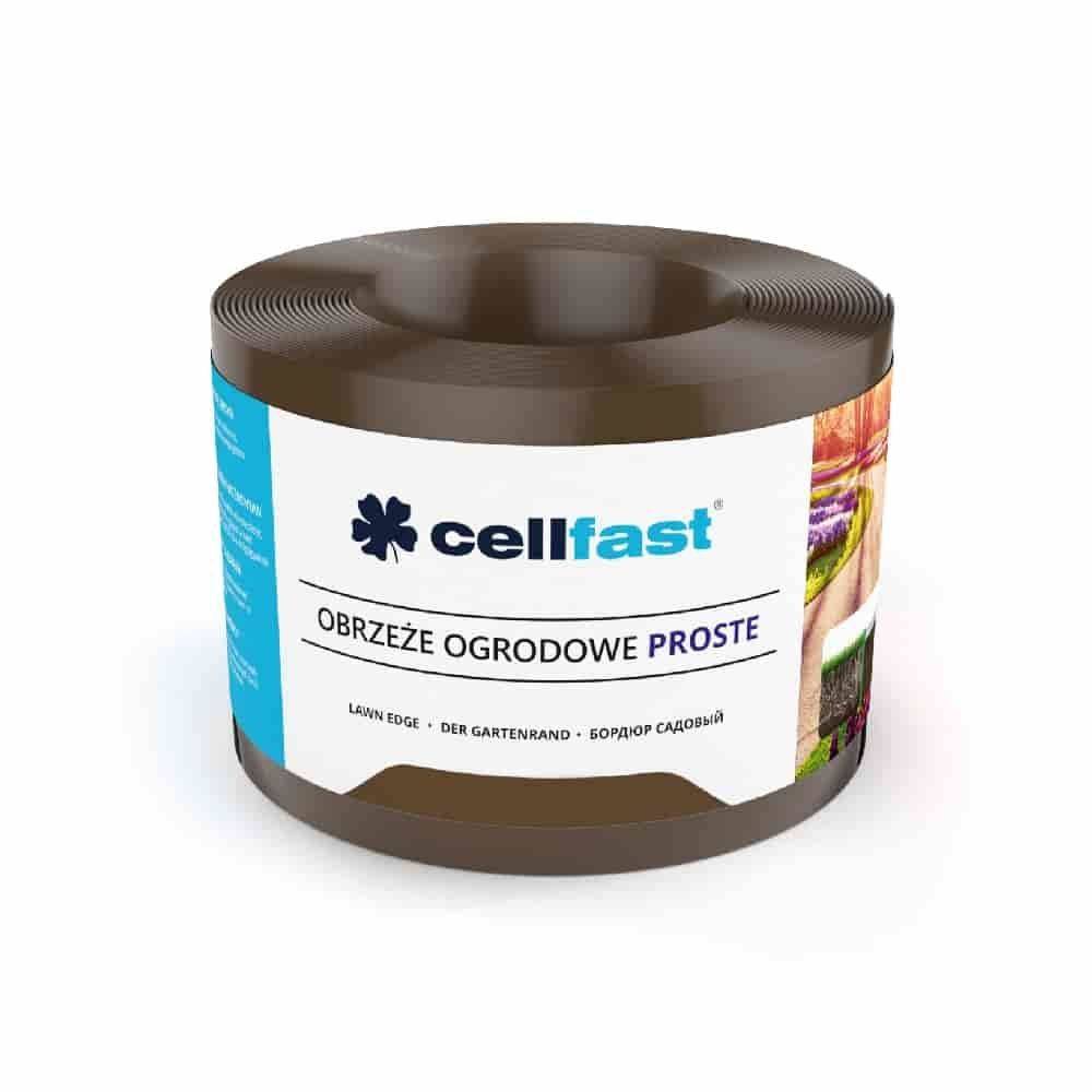 Eine Rolle braune Rasenkante mit der Aufschrift „Cellfast Obreze Ogrodowe Proste