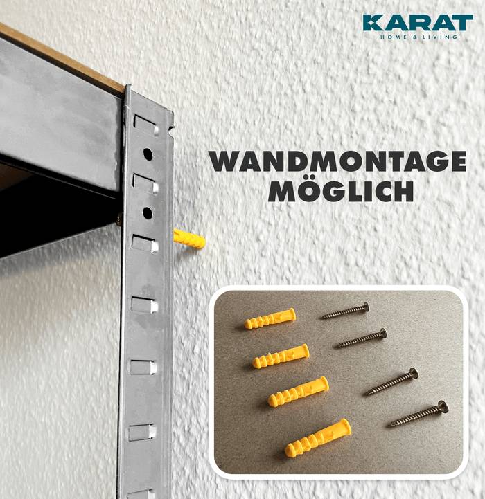 KARAT Schwerlastregal Grizzly - Bis zu 1250 kg Traglast - Schnelle Montage durch Stecksystem - 150 x 75 x 30 cm - Verzinkt
