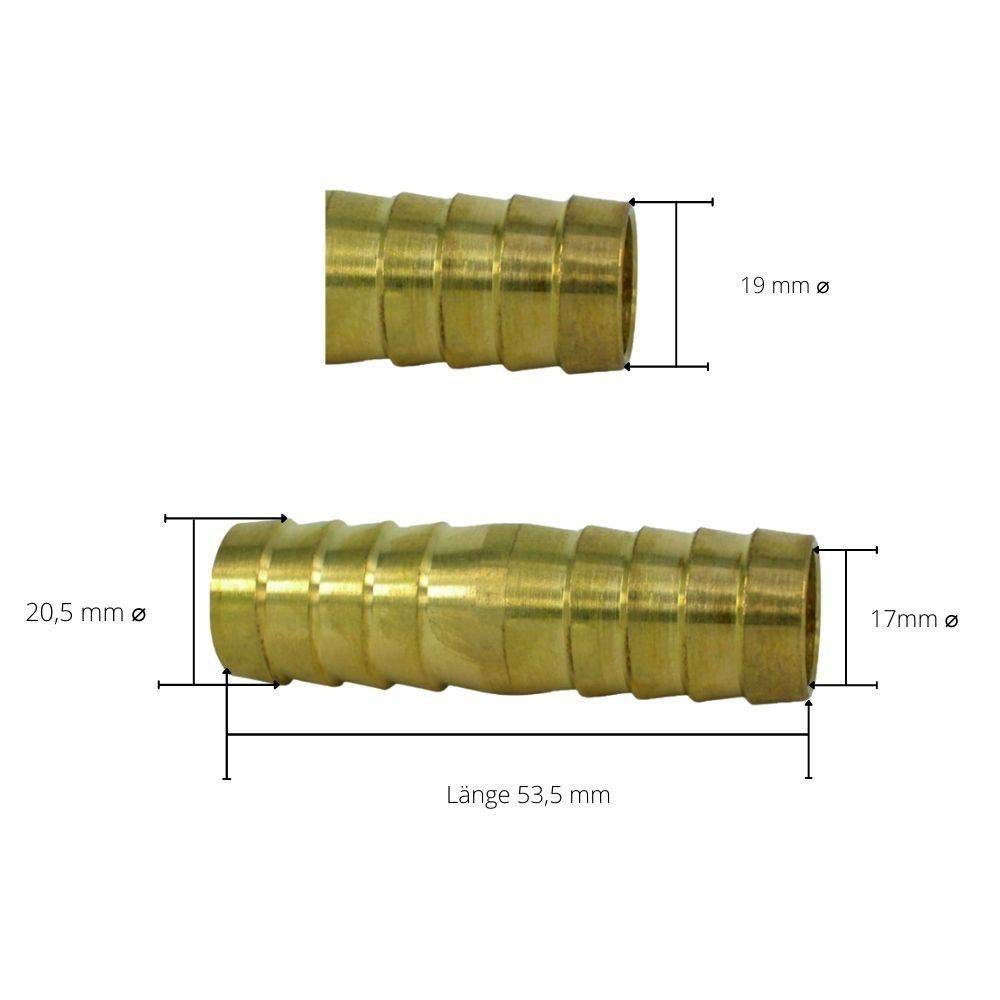 Messing Schlauchverbinder/ doppelte Tülle 3/4 Zoll